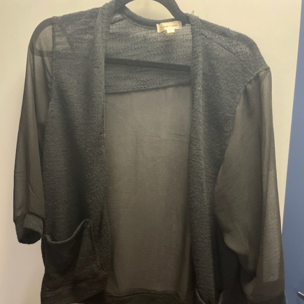 Silence + Noise Black Shall - part fabric/part sheer